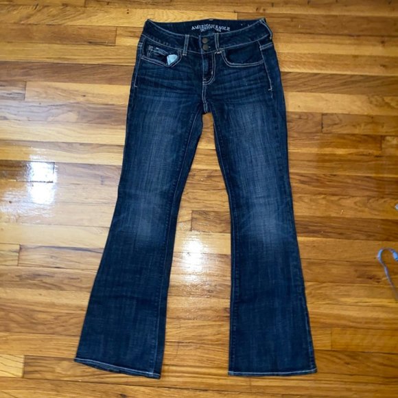 LAST CHANCE - American Eagle bootcut stretch jeans size 0 - Picture 2 of 8